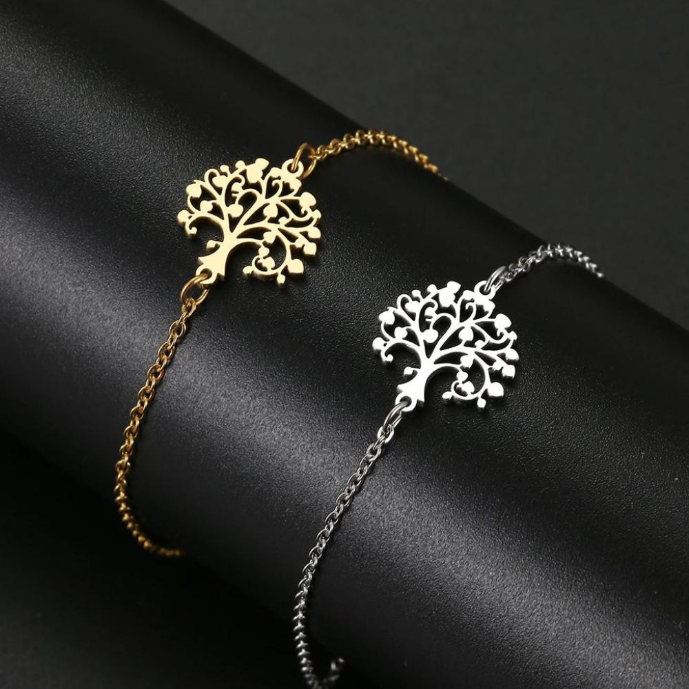 Bracelet Arbre de Vie Acier or