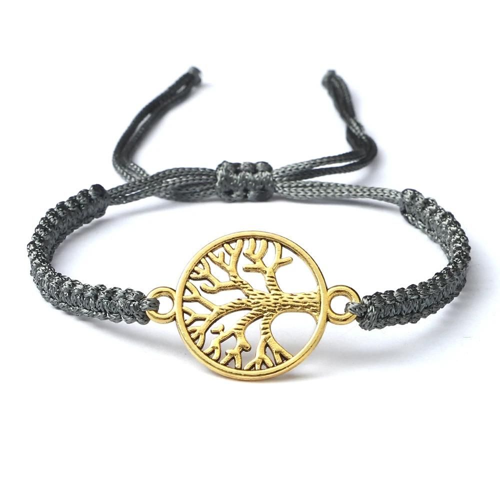 Bracelet Arbre de Vie Cordon gris