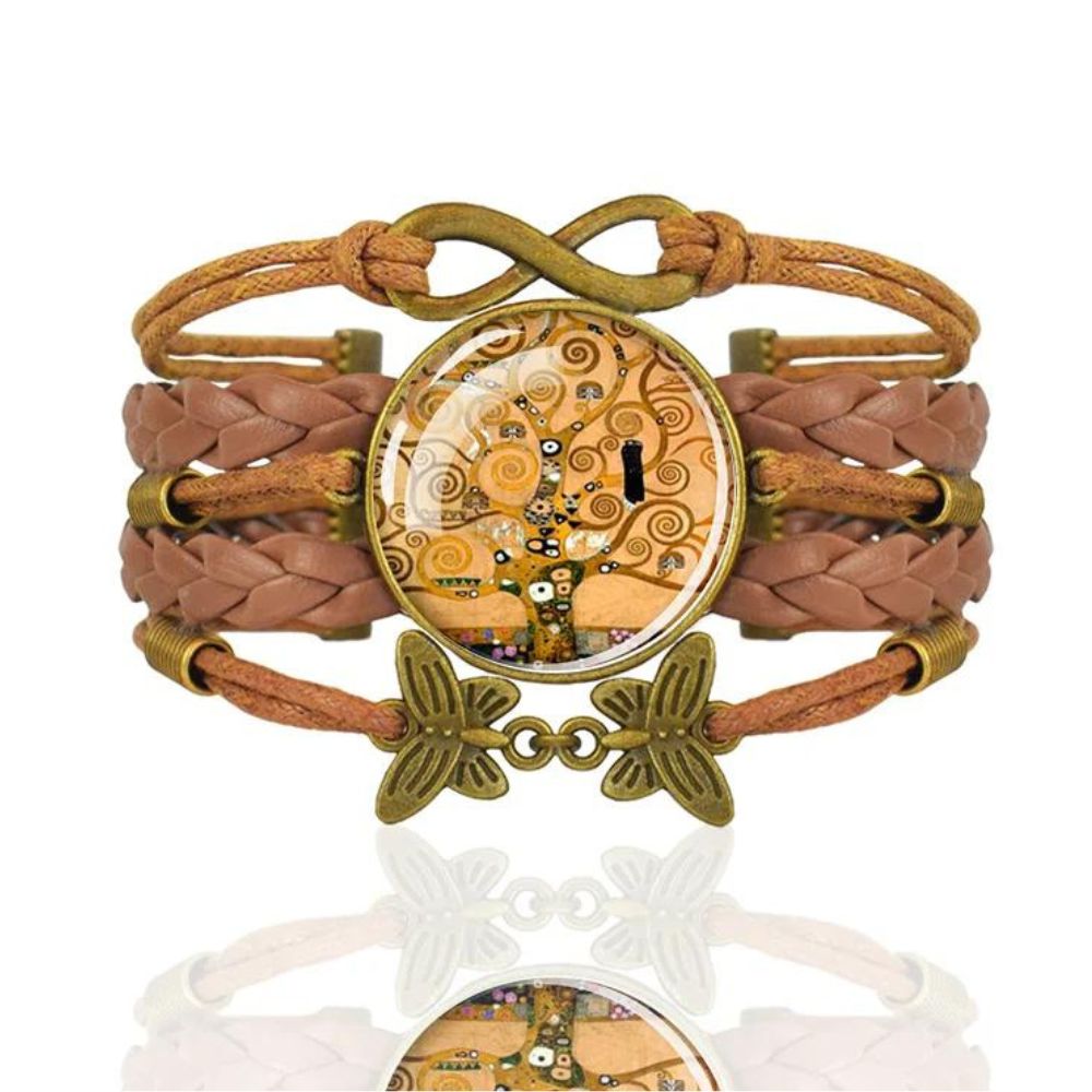 Bracelet Arbre de Vie Cuir orange