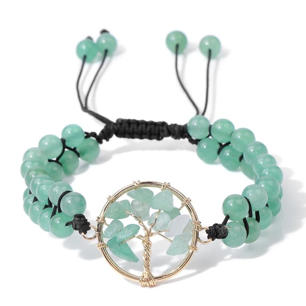 Bracelet Arbre de Vie Pierre Aventurine Verte