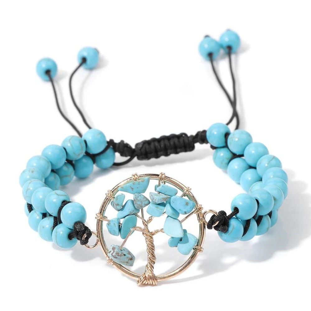 Bracelet Arbre de Vie Pierre Vert Turquoise