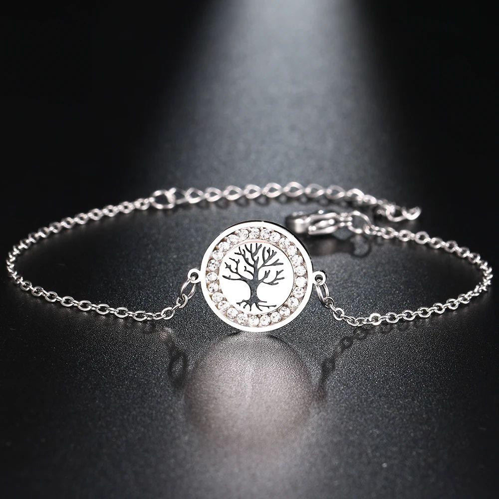 Bracelet Arbre de Vie Strass Argent