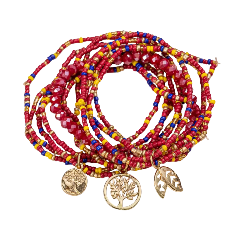 Bracelet Arbre de Vie Élastique rouge