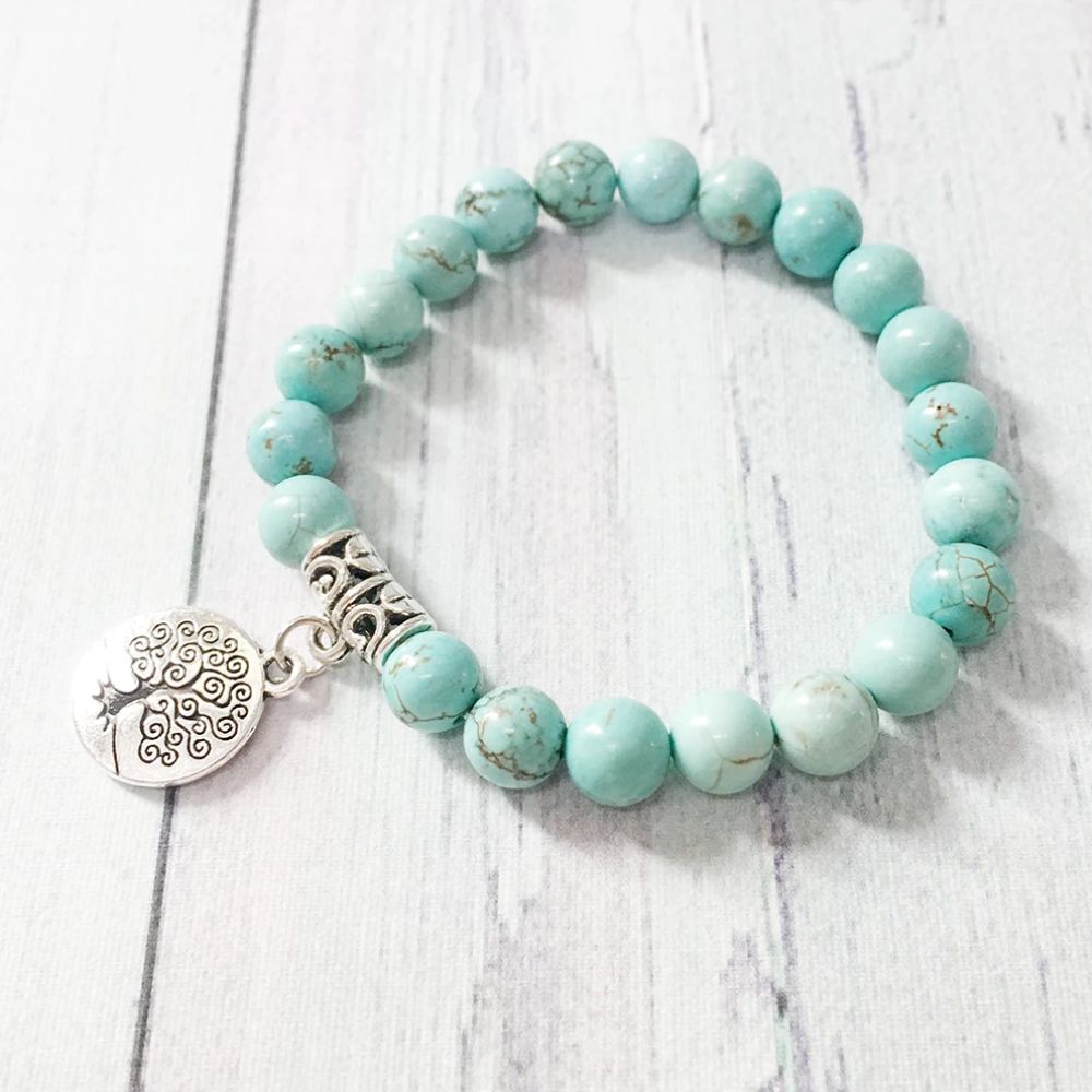 Bracelet Arbre de Vie Perles Turquoise