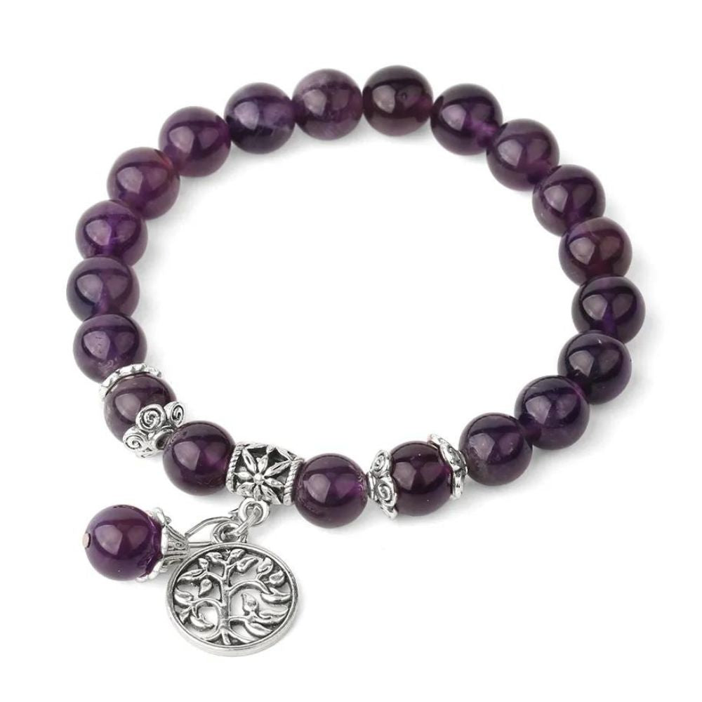 Bracelet Arbre Perles mauve