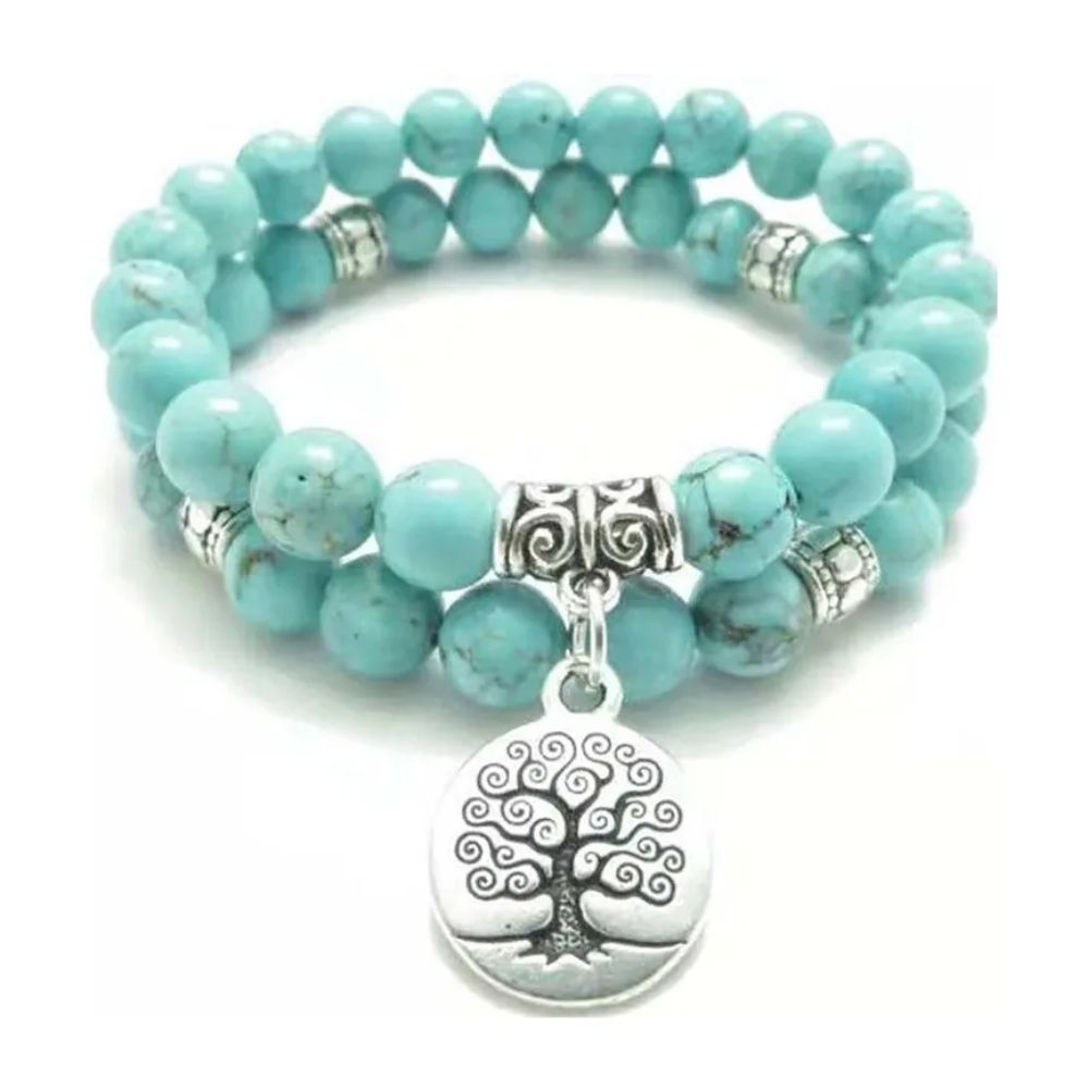 Bracelet Arbre de Vie Perles Turquoise