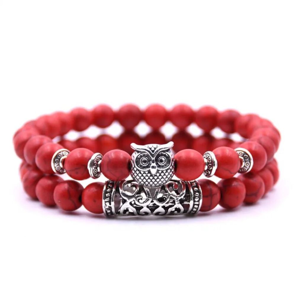 Bracelet avec Chouette rouge