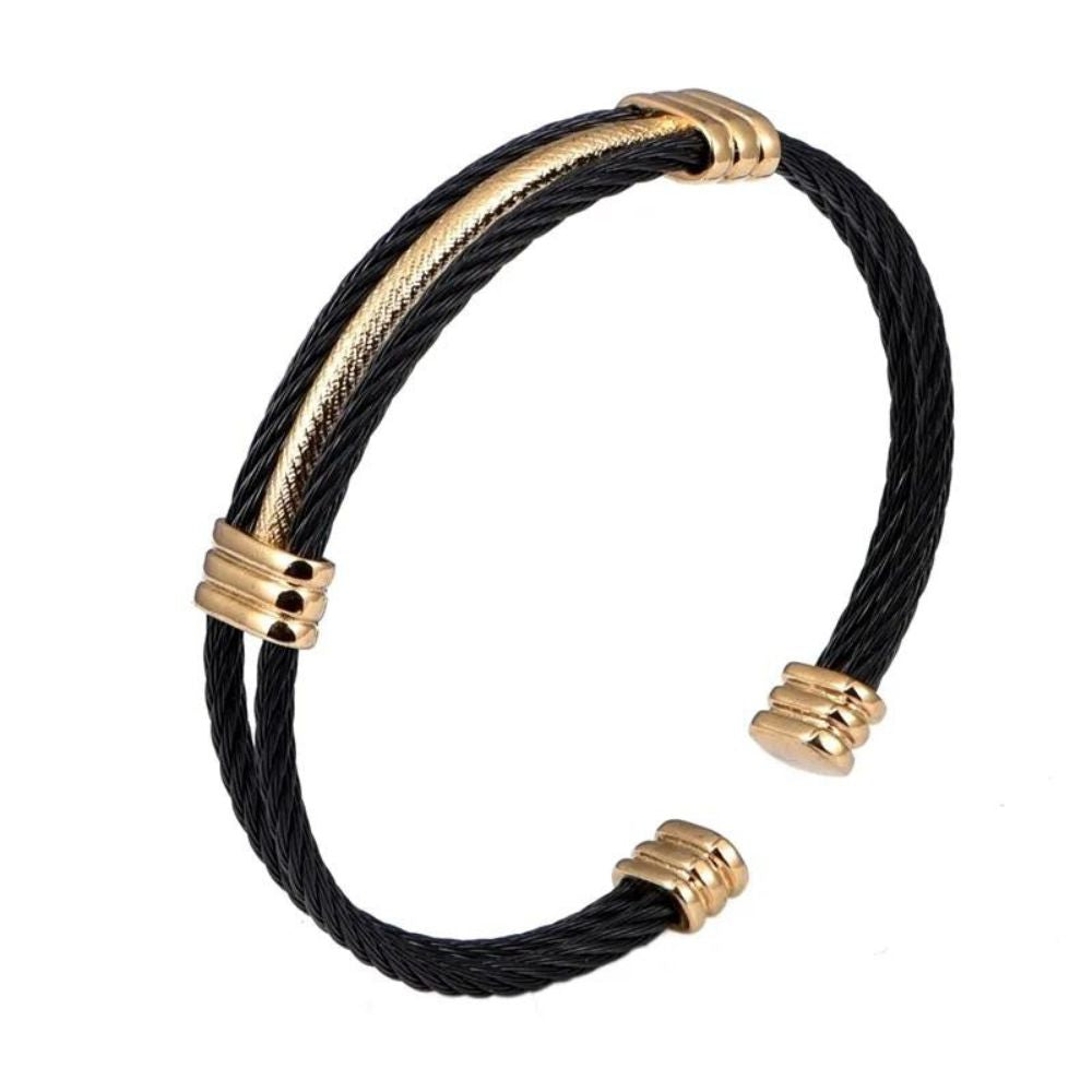 Bracelet Cable Noir Homme