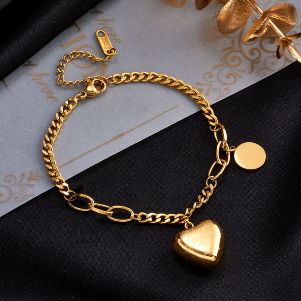 Bracelet Chaine Coeur or