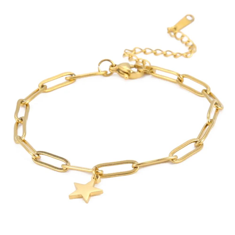 bracelet chaine étoile or