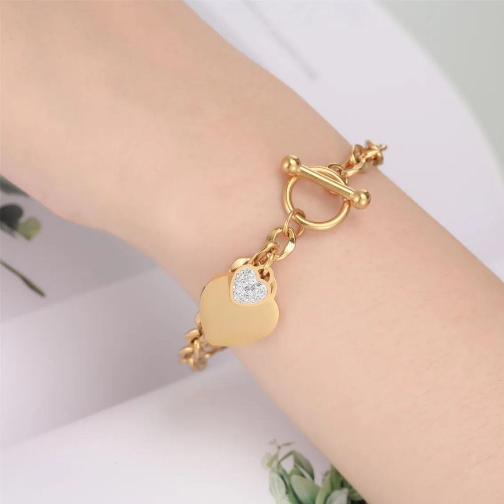 Bracelet Coeur Femme acier