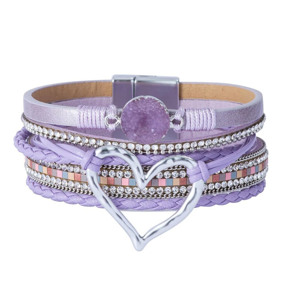 Bracelet Cœur Multirang Violet