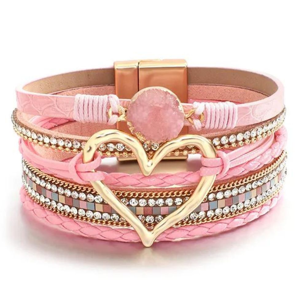 Bracelet Cœur Multirang Rose