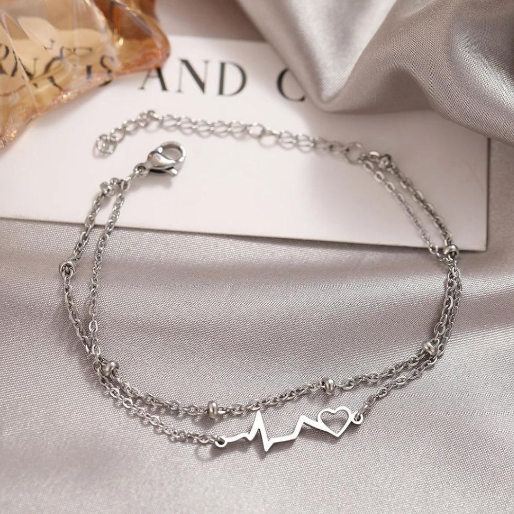 Bracelet Coeur Ondes argent