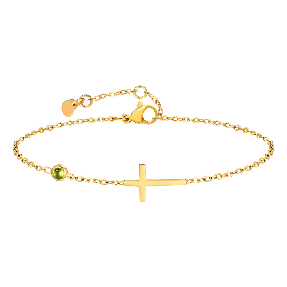 Bracelet Croix Pierre Naissance avril