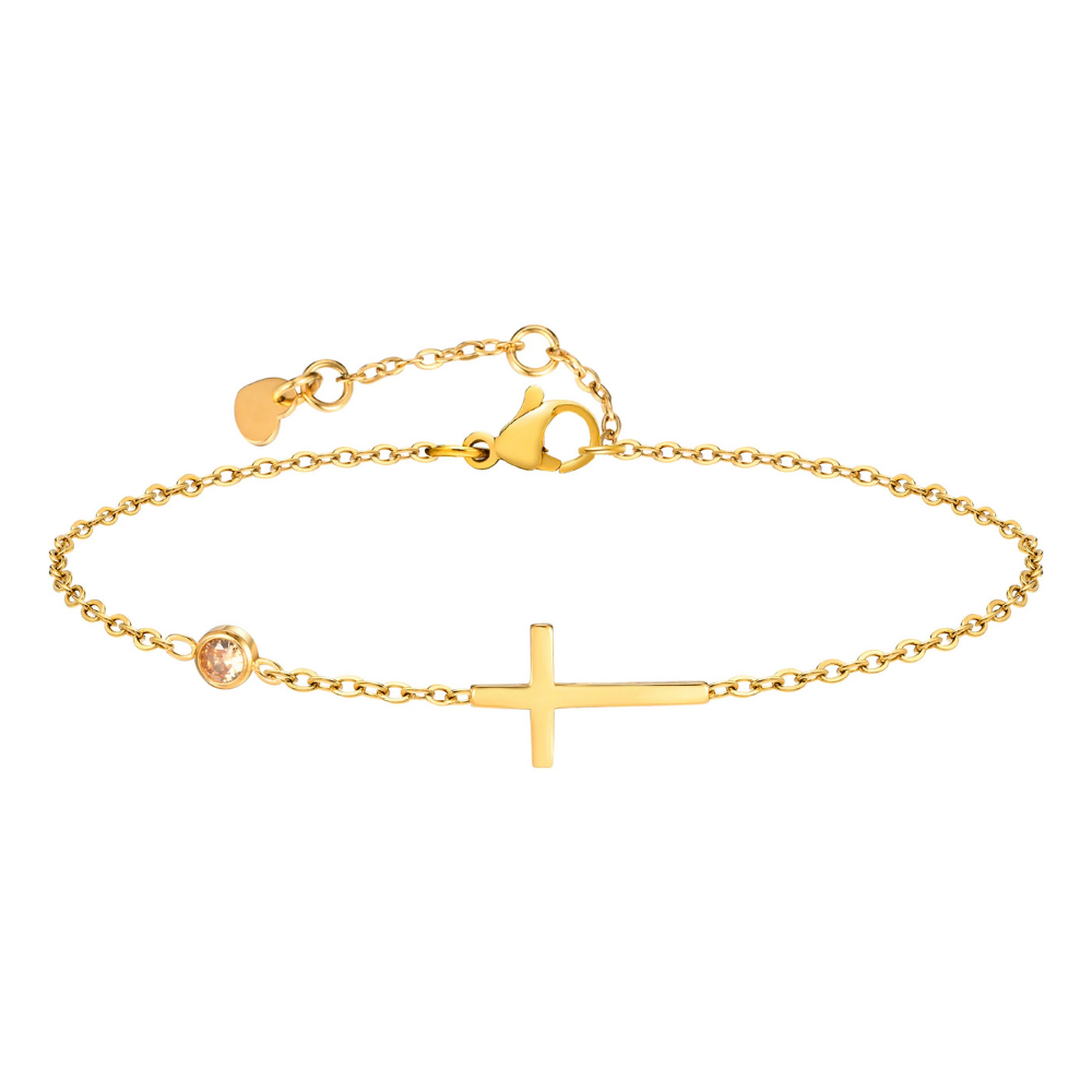 Bracelet Croix Pierre Naissance mai