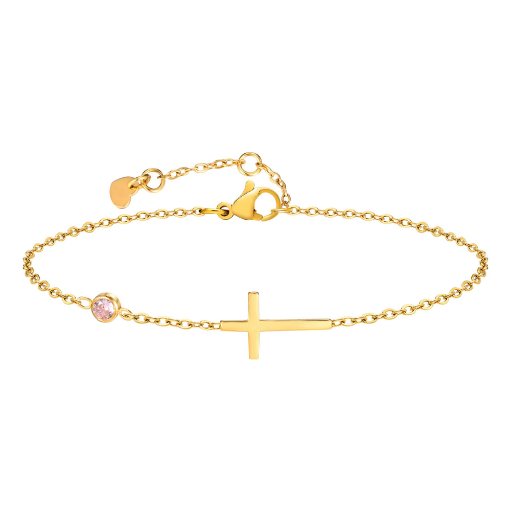 Bracelet Croix Pierre Naissance juin