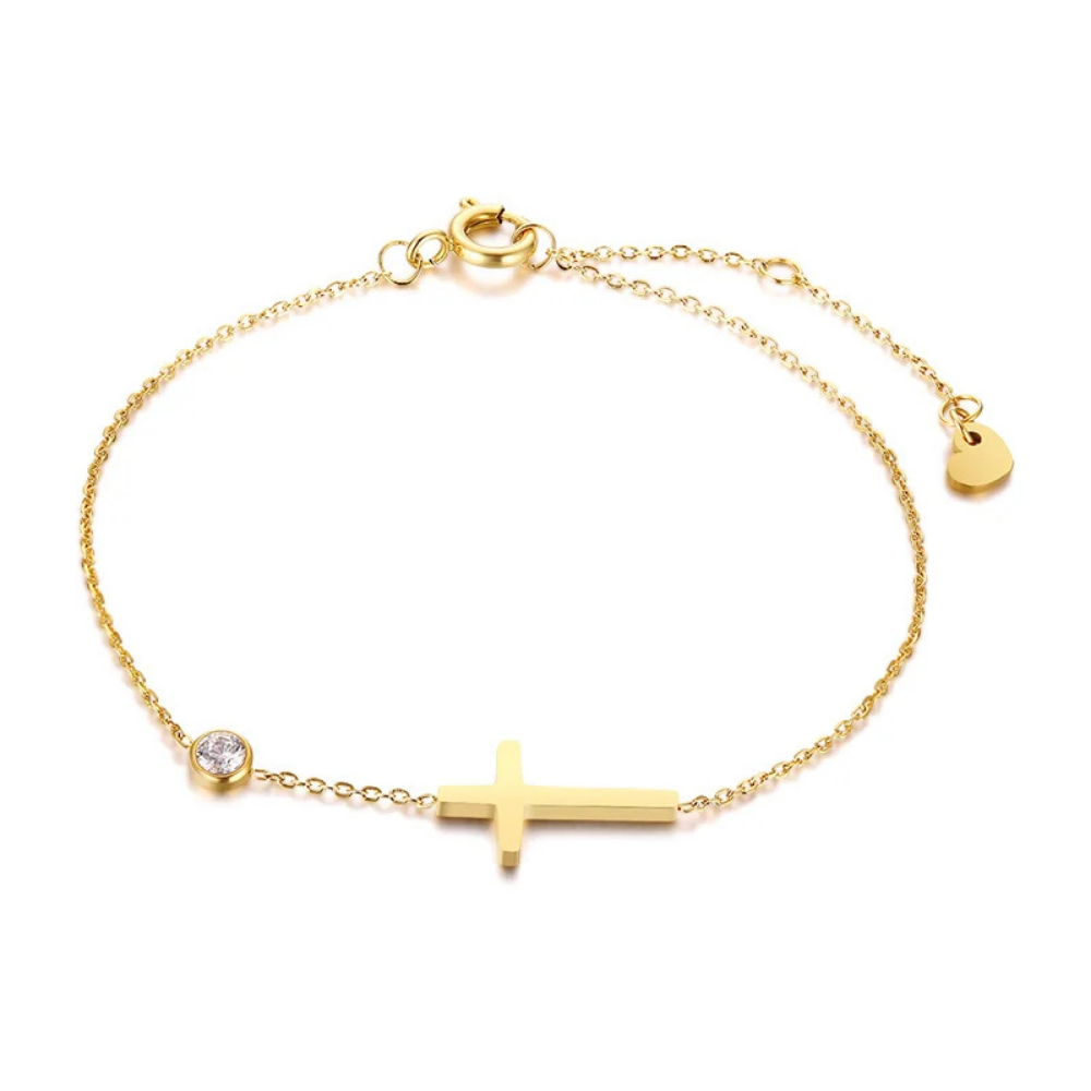 Bracelet Croix Pierre Naissance aout