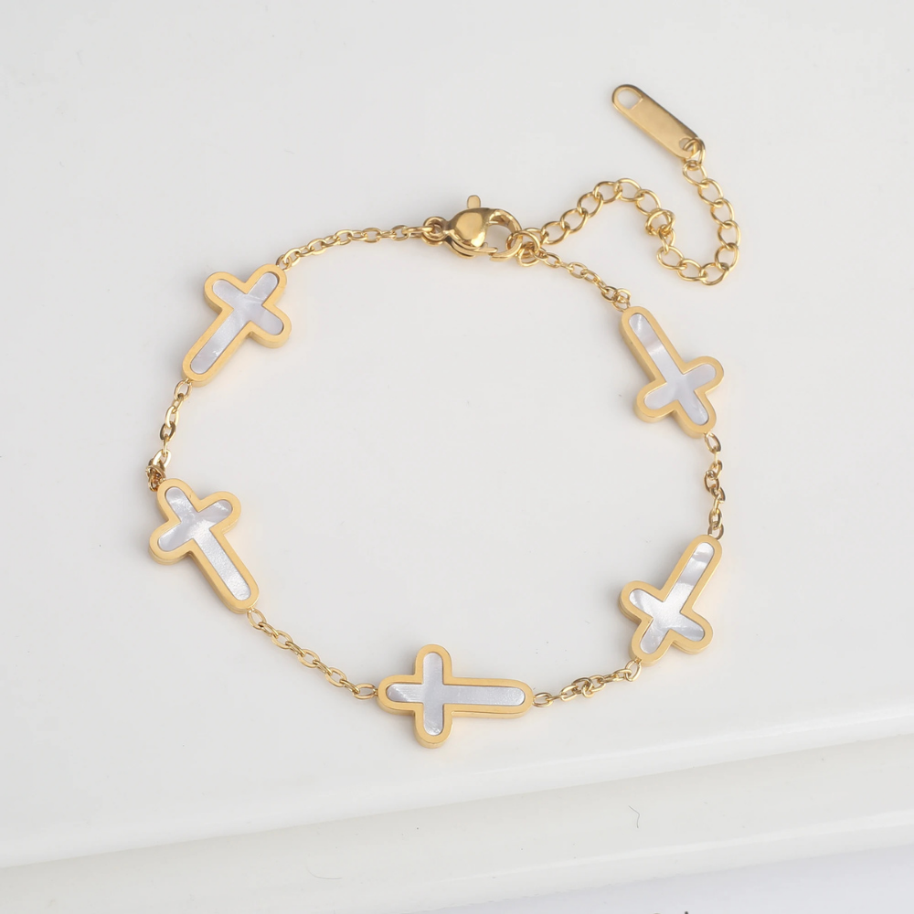 Bracelet Croix Nacre pas cher