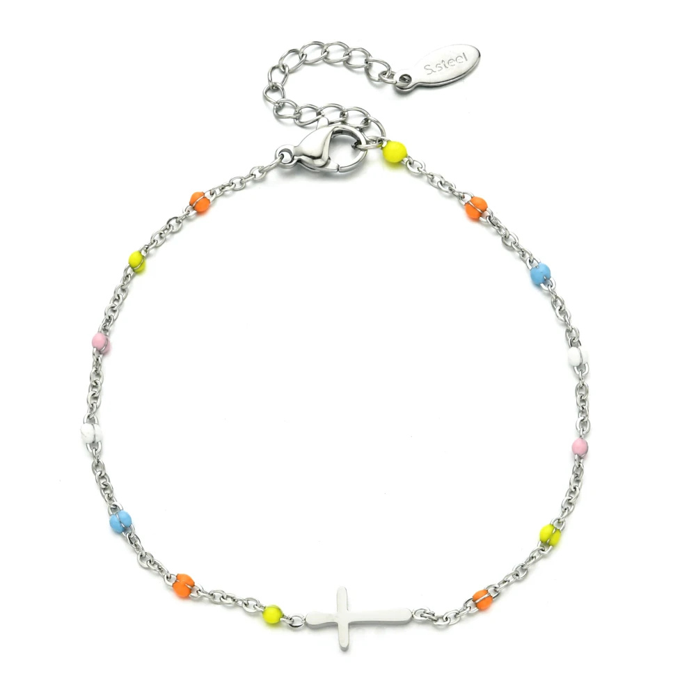 Bracelet Croix Perle argent