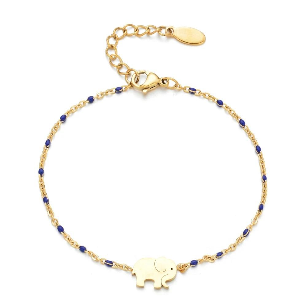 bracelet éléphant fin bleu