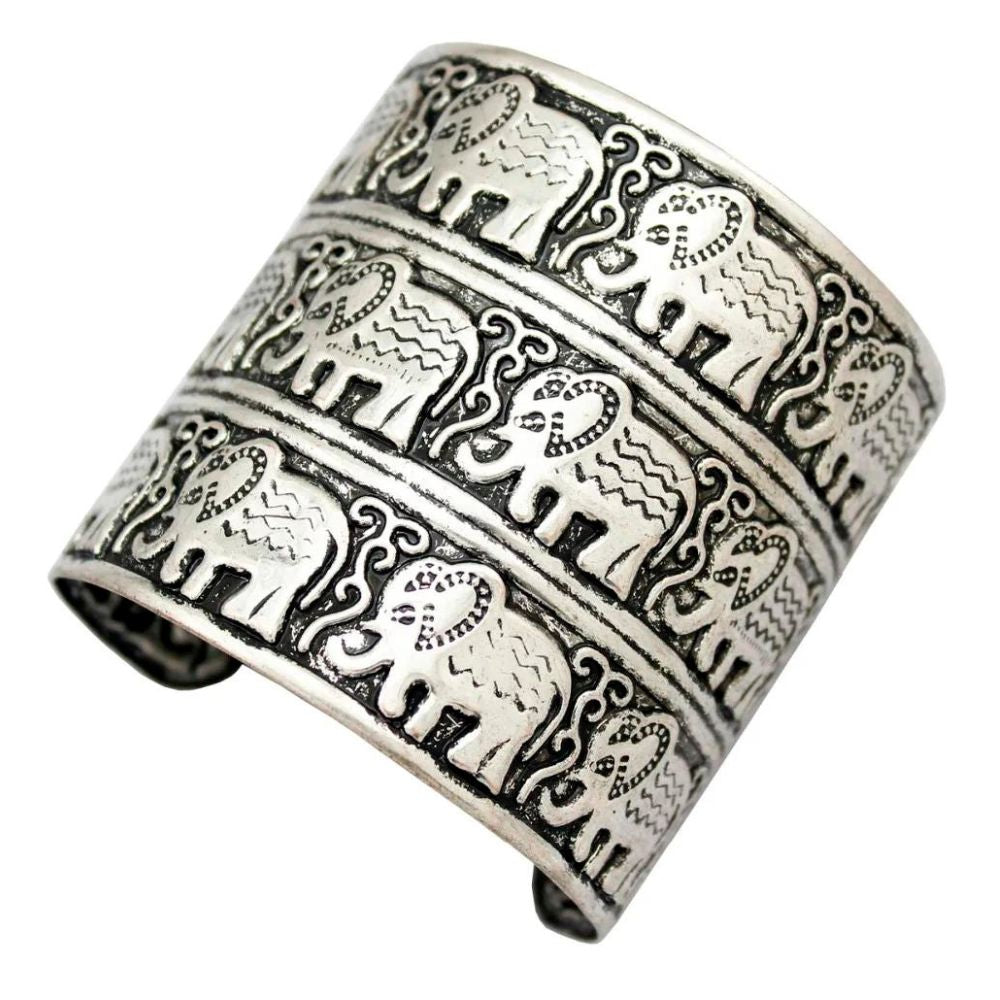 Bracelet Éléphant Manchette Argent