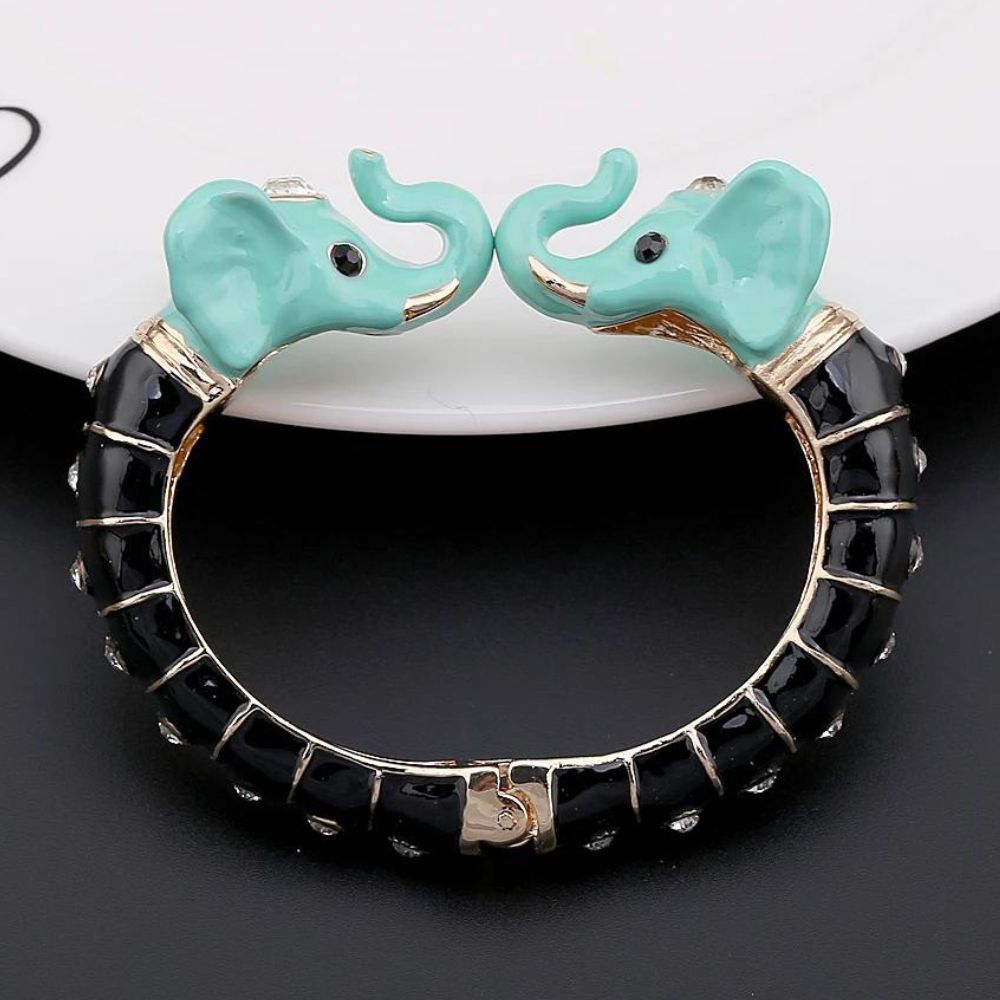 Bracelet Éléphant Original Acier Turquoise