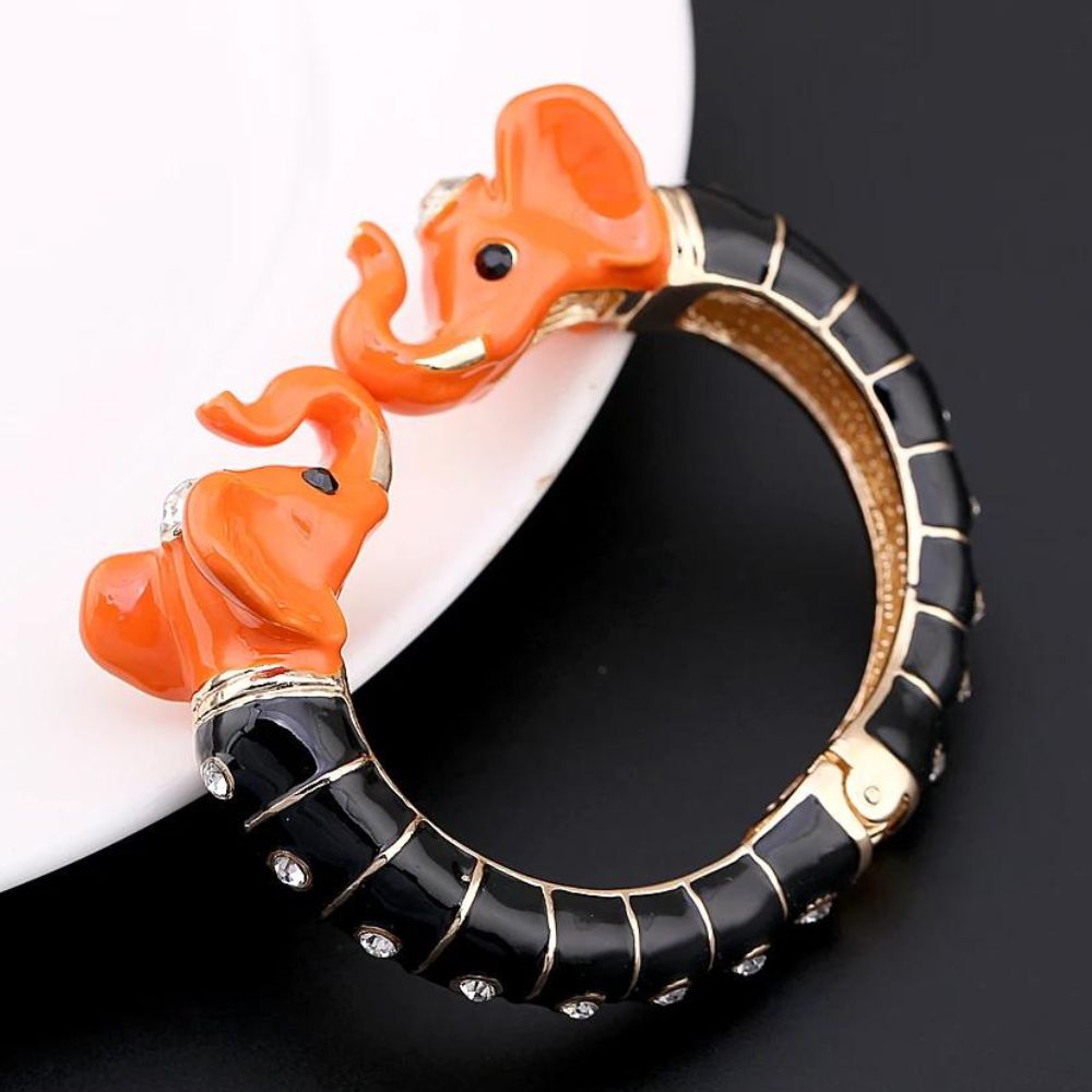 Bracelet Éléphant Original Acier Orange