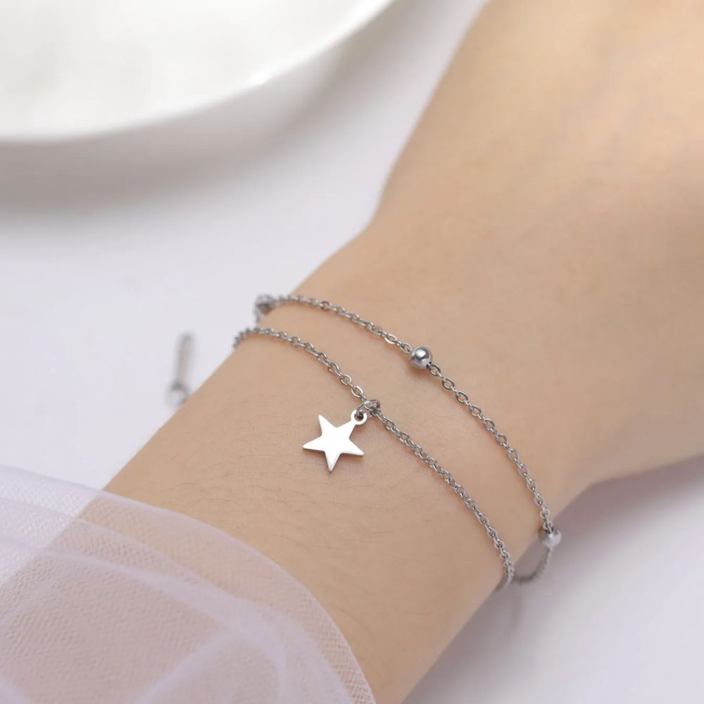 bracelet étoile acier inoxydable