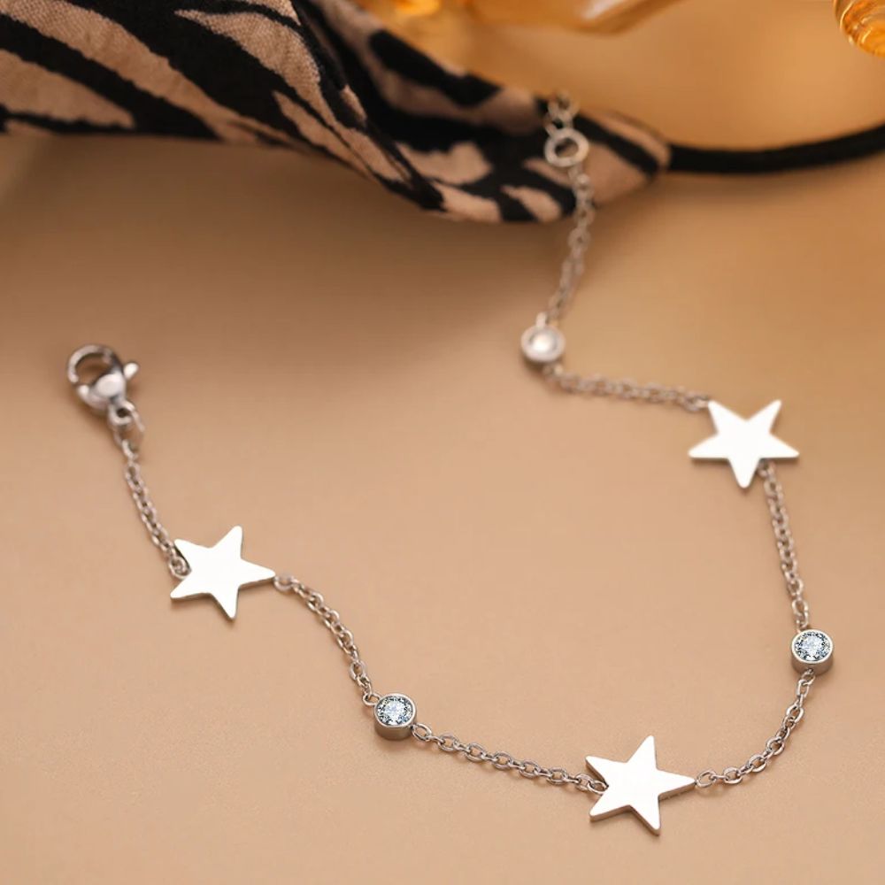 bracelet étoile argenté pour femme