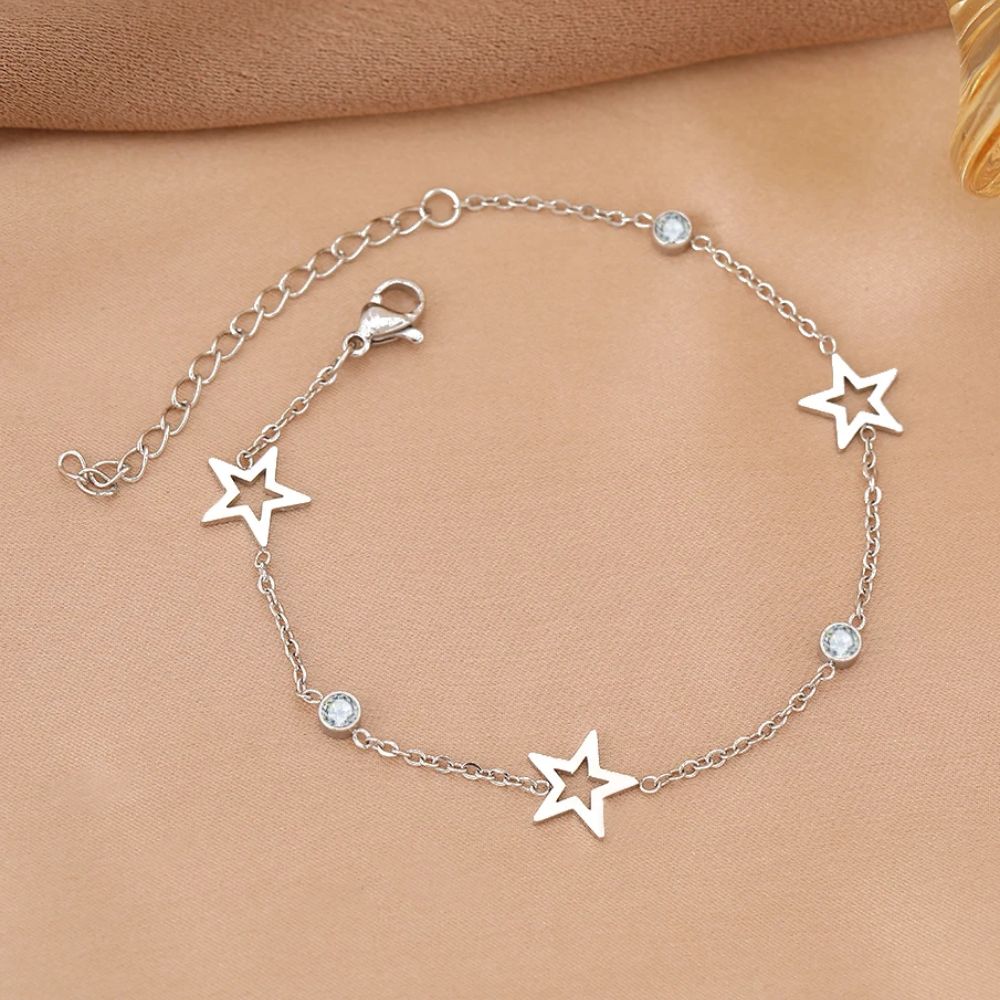 Bracelet Étoile Diamants Argent