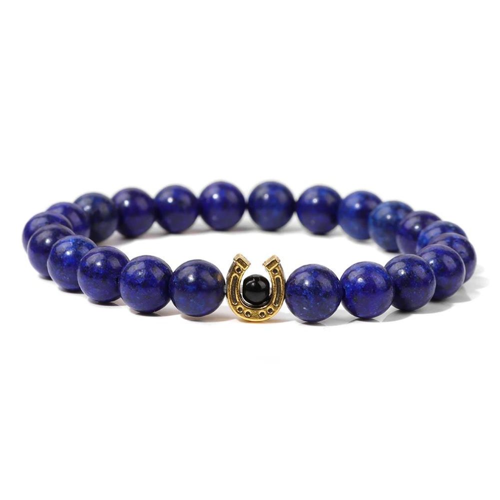 Bracelet Fer à Cheval Perles Lapis Lazuli