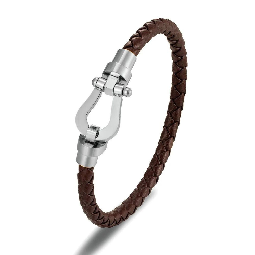 Bracelet Fermoir Fer à Cheval marron