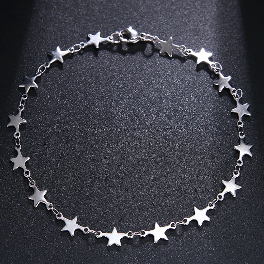 bracelet fin étoile argent