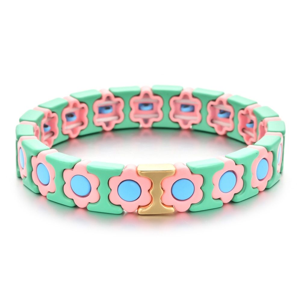 Bracelet Fleur Bohème rose