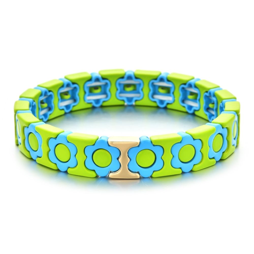 Bracelet Fleur Bohème vert