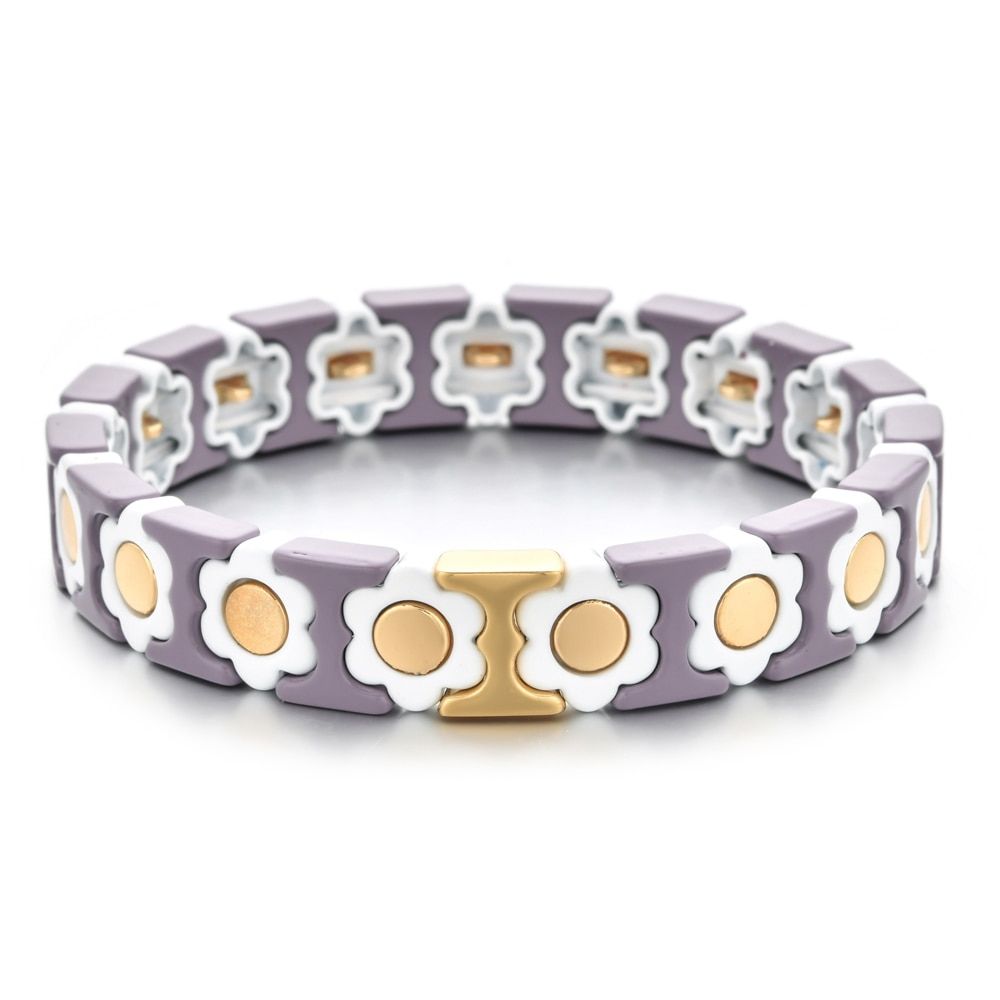 Bracelet Fleur Bohème gris