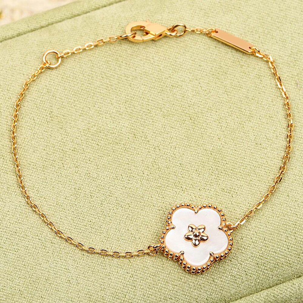 Bracelet Fleur Blanche or