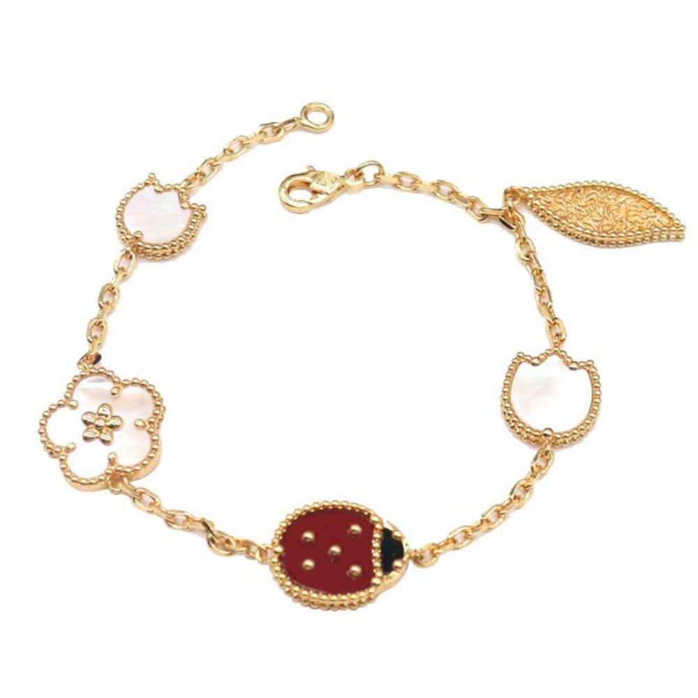 Bracelet Fleur et Coccinelle