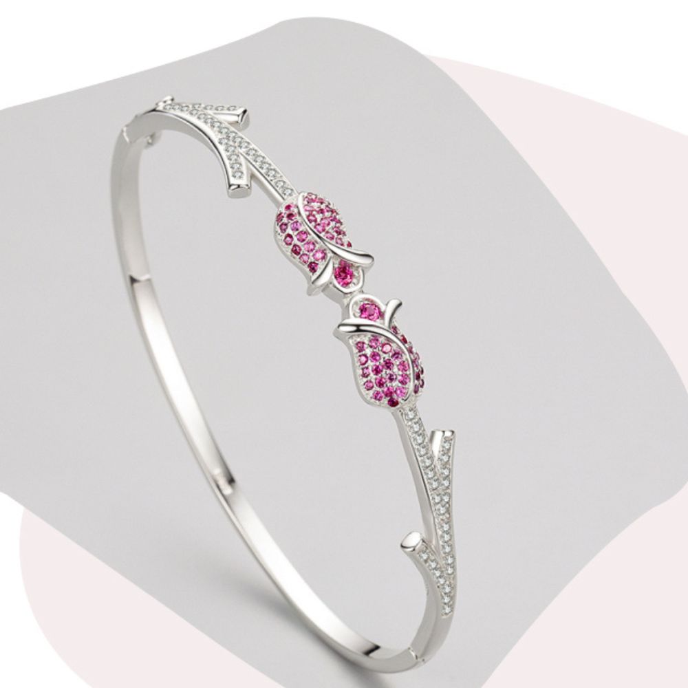 Bracelet Fleur Rose femme