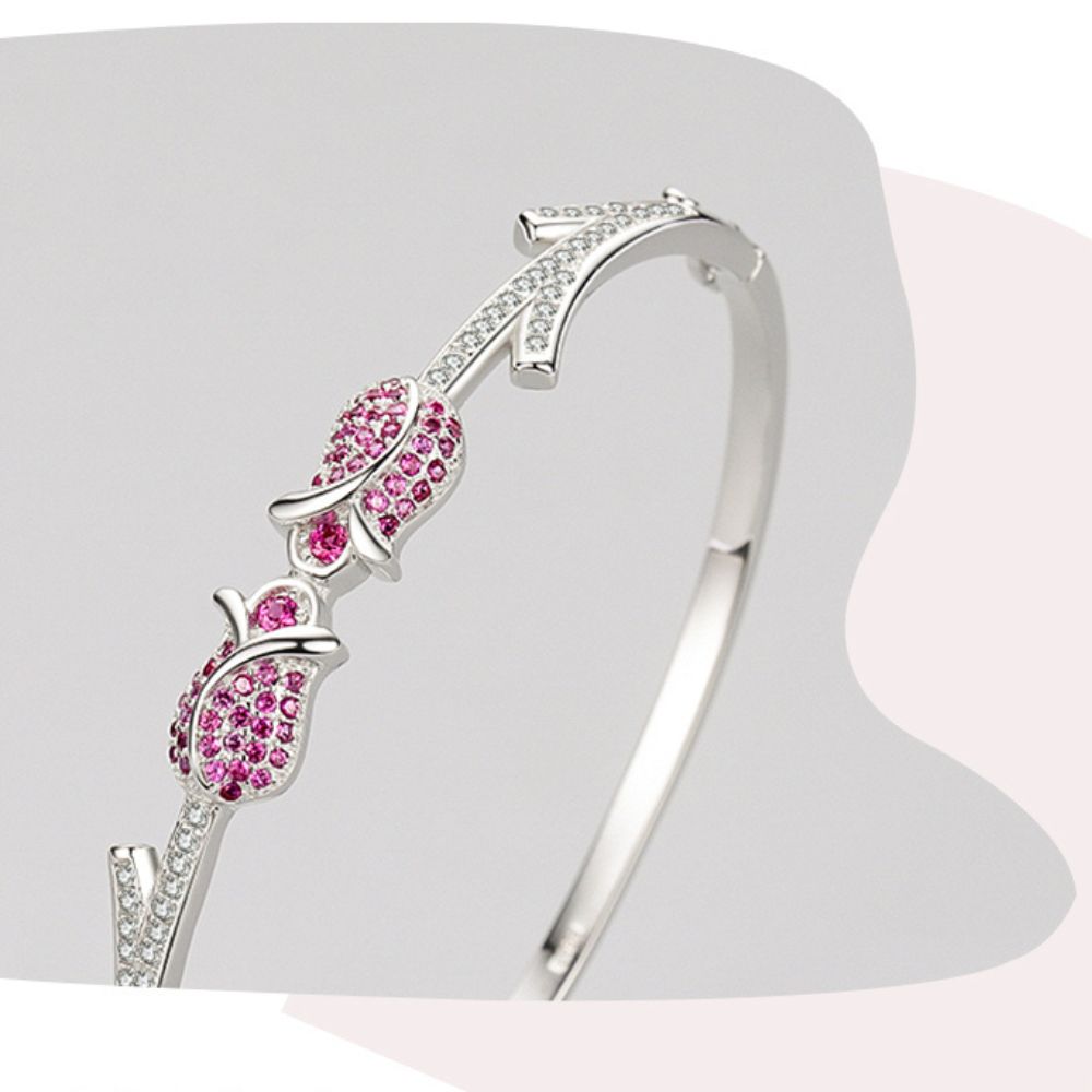 Bracelet Fleur Rose femme