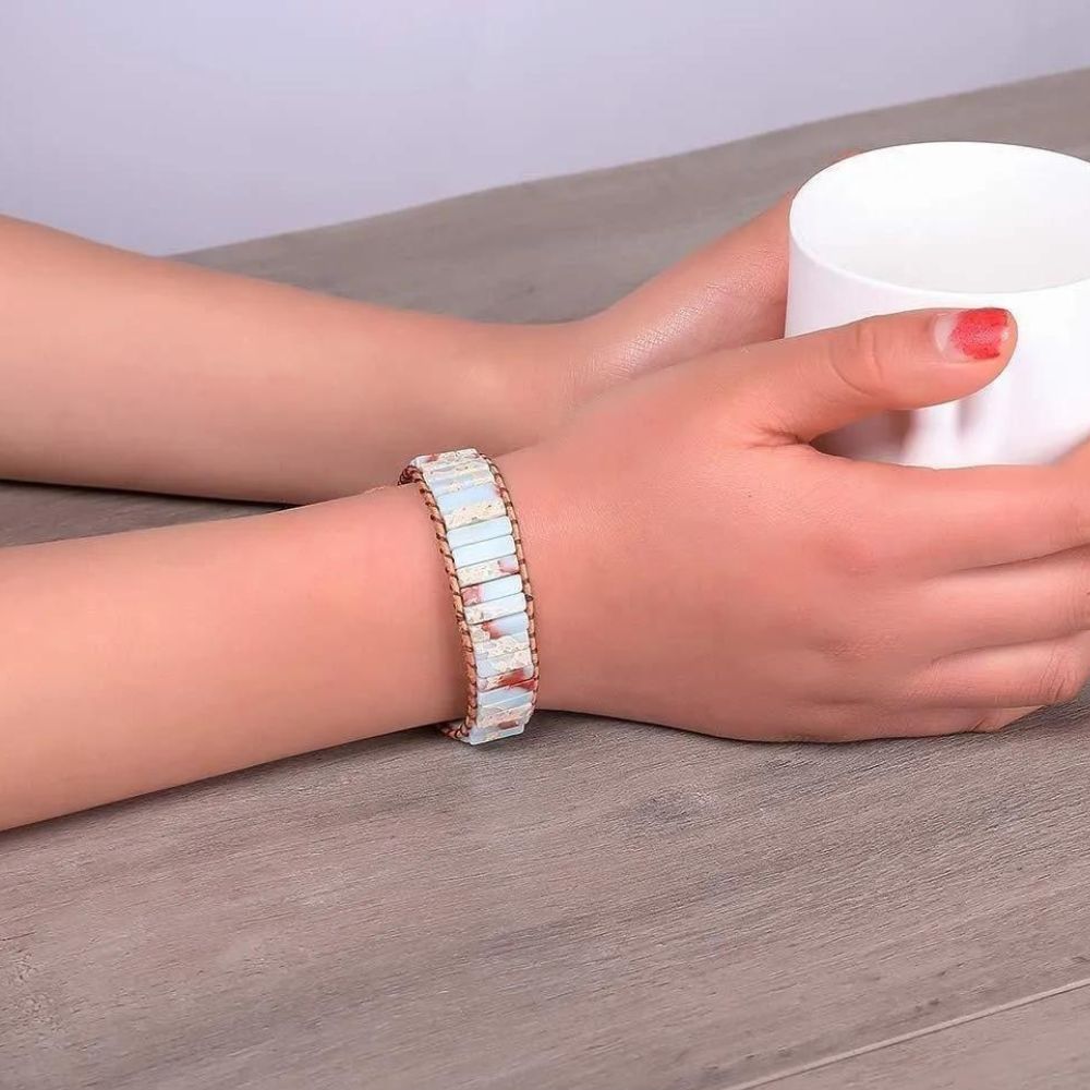 Bracelet Fleur Vintage bleu