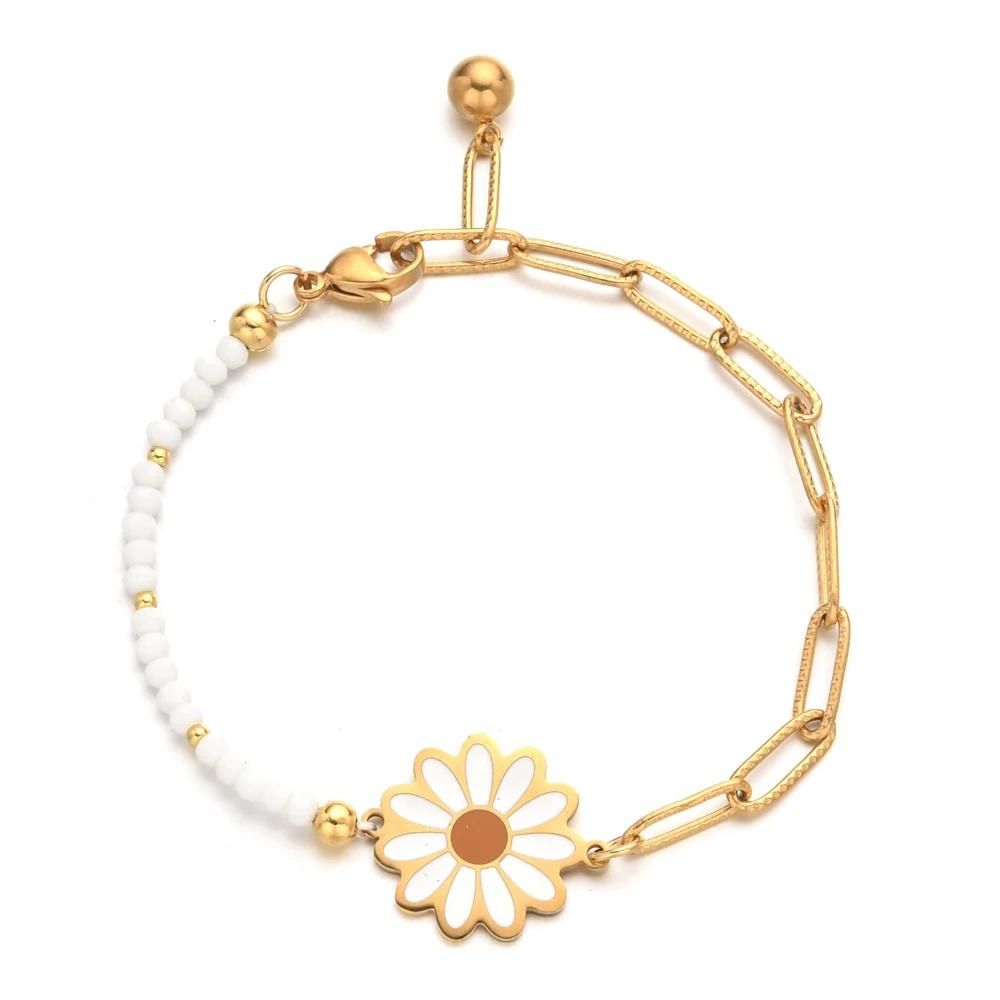 bracelet fleur zag blanc