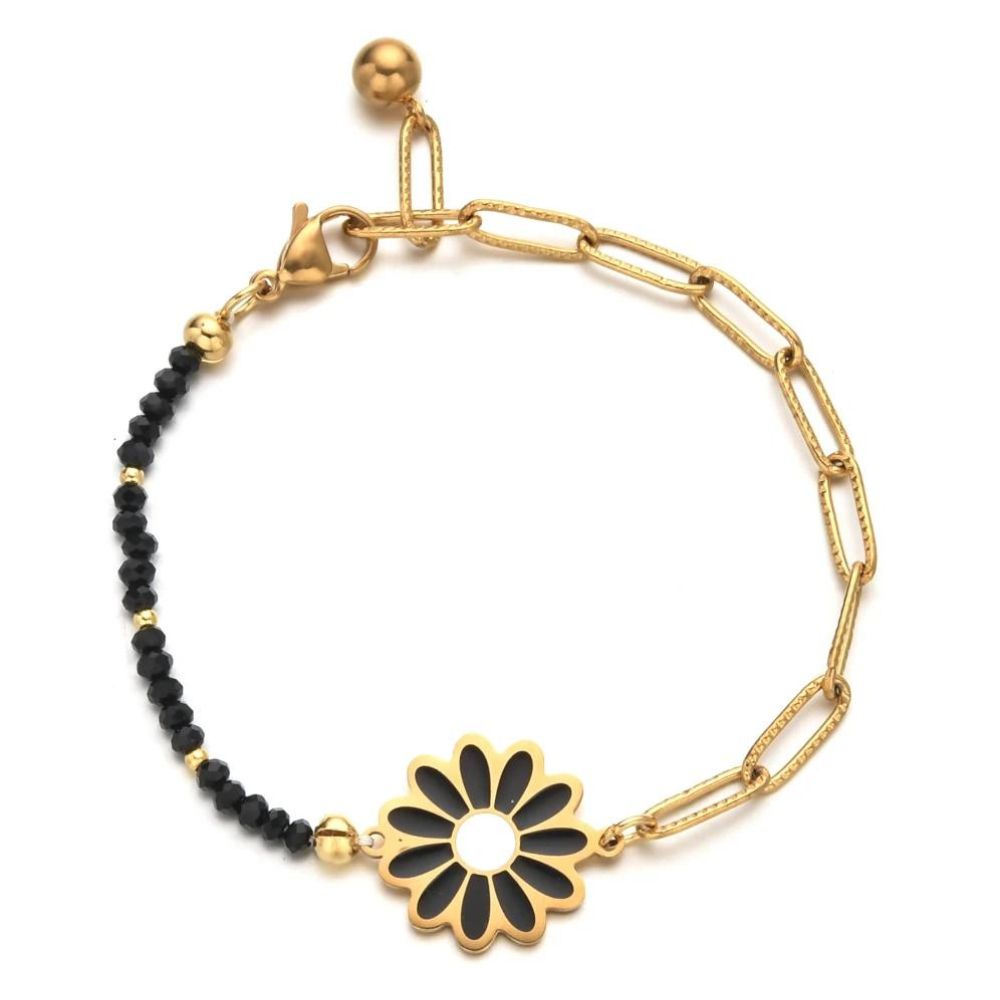 bracelet fleur zag noir