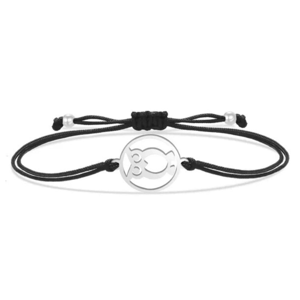 Bracelet Hibou Cordon noir