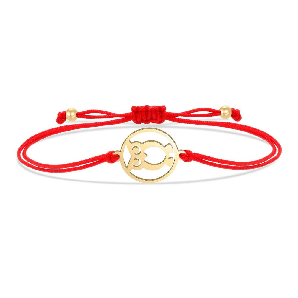 Bracelet Hibou Cordon rouge