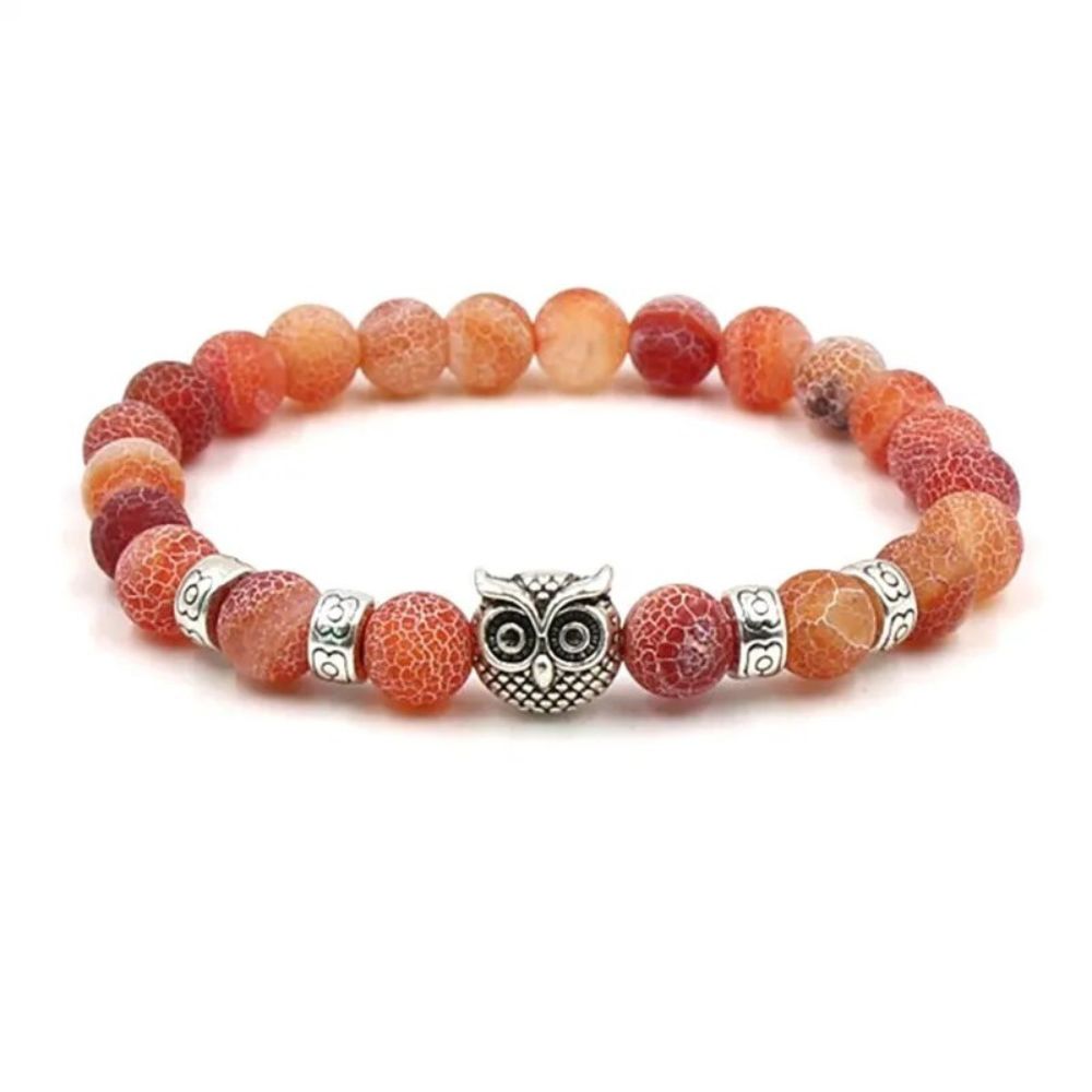 Bracelet Hibou Perle orange