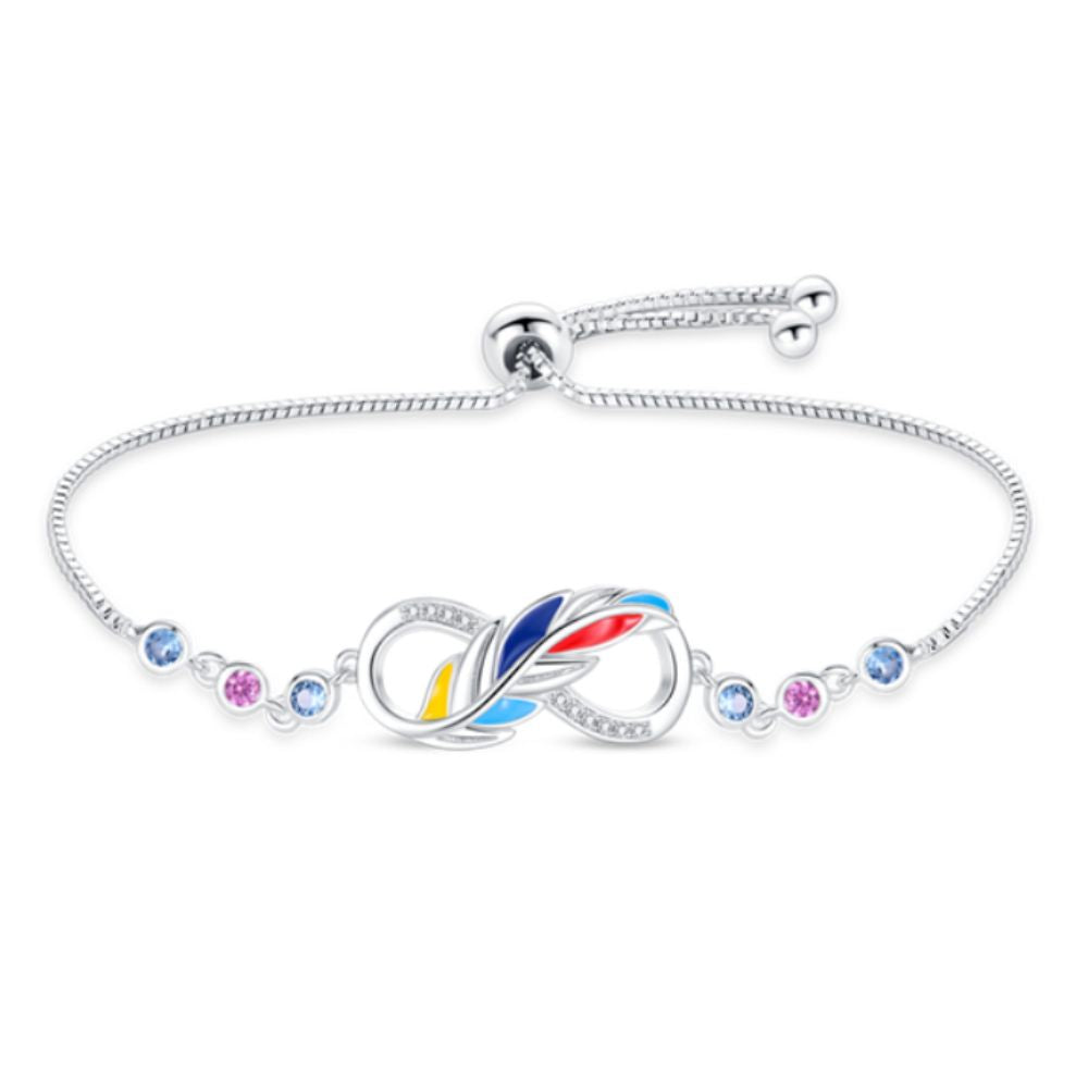 Bracelet Infini Plume couleur