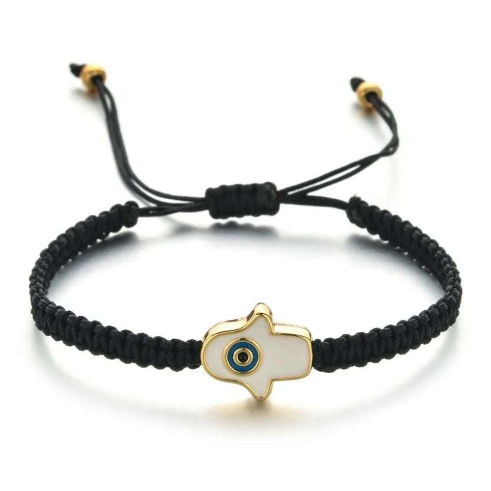 Bracelet Main de Fatma Tissu Noir