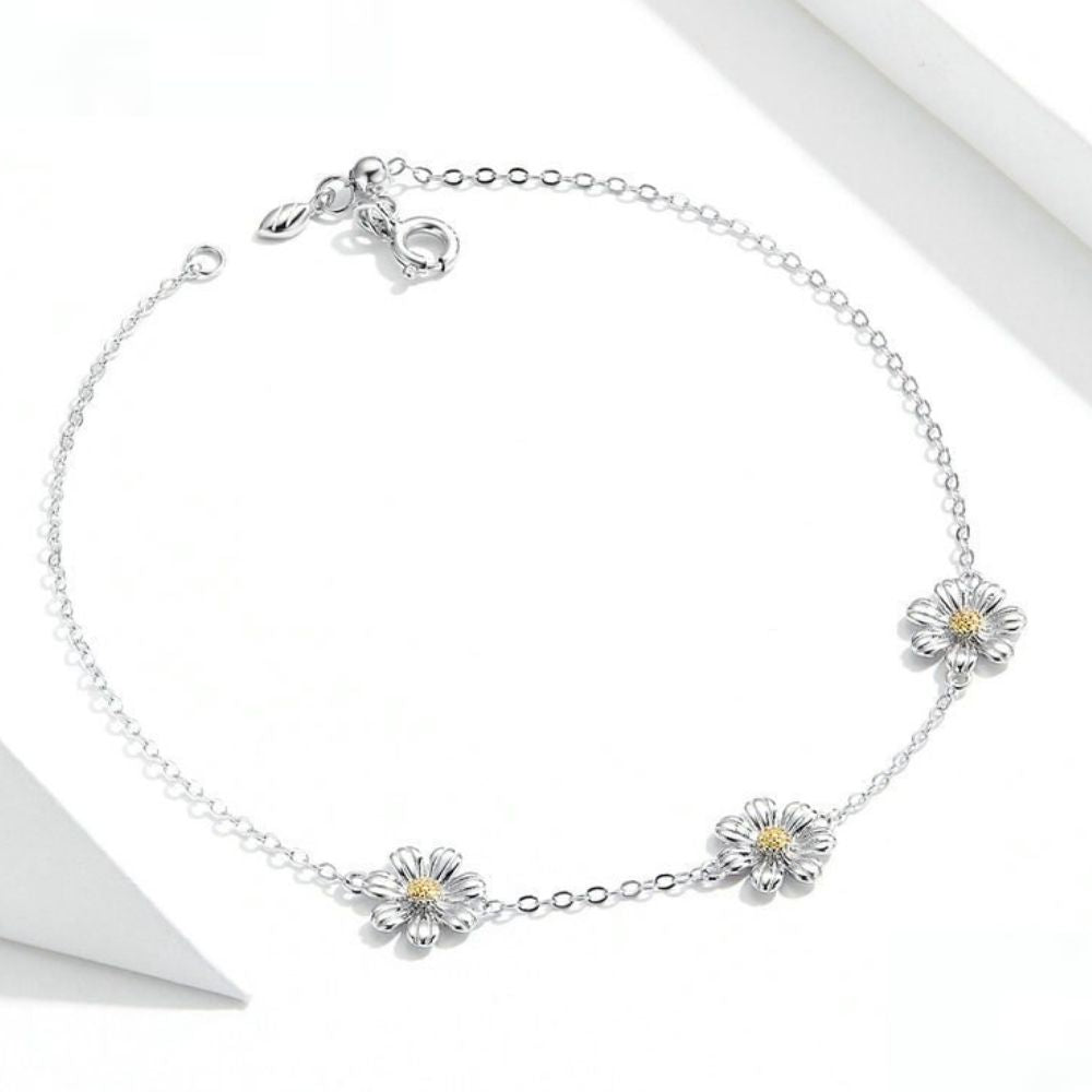 Bracelet Marguerite Fleur argent